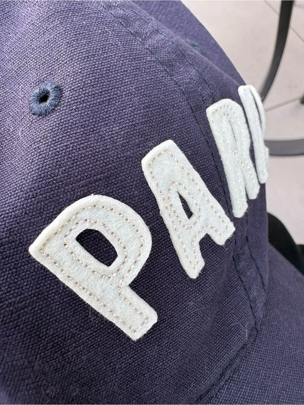 Adult Navy 'Paris' Baseball Cap - White Lettering NWT